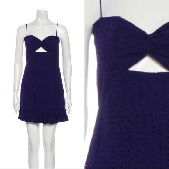Karina Grimaldi Dresses & Skirts - Karina Grimaldi Eyelet Mini Dress Navy S NWT